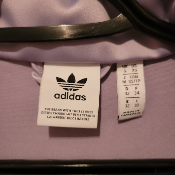 Adidas Grey/Purple Satin Cropped Track Jacket - Picture 7 of 7